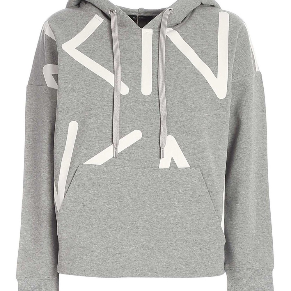 Weekend MAX MARA Gray Hoodie with White Accents